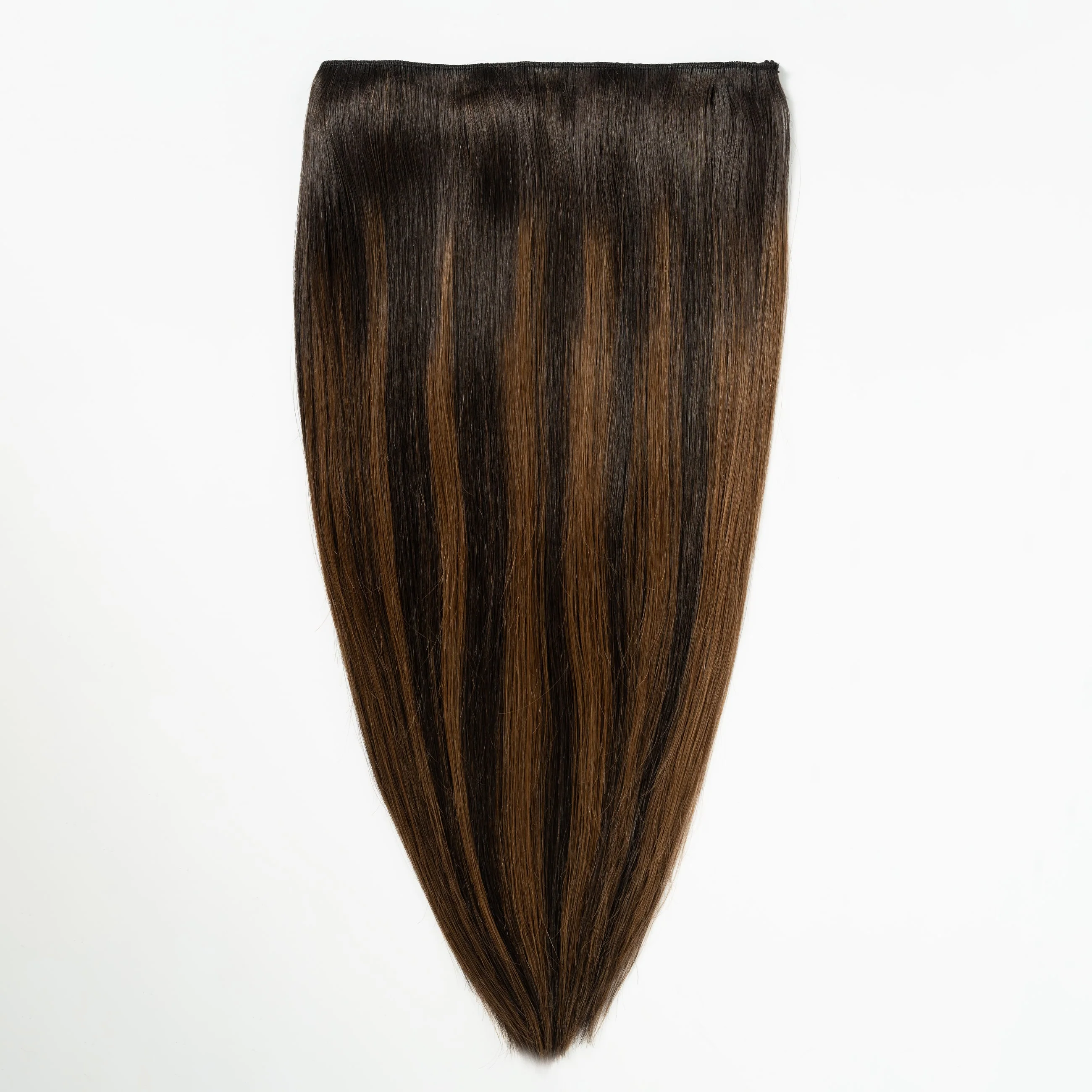 Halo hair extensions - Dark Chocolate Brown Balayage 1A+4 - Image 4
