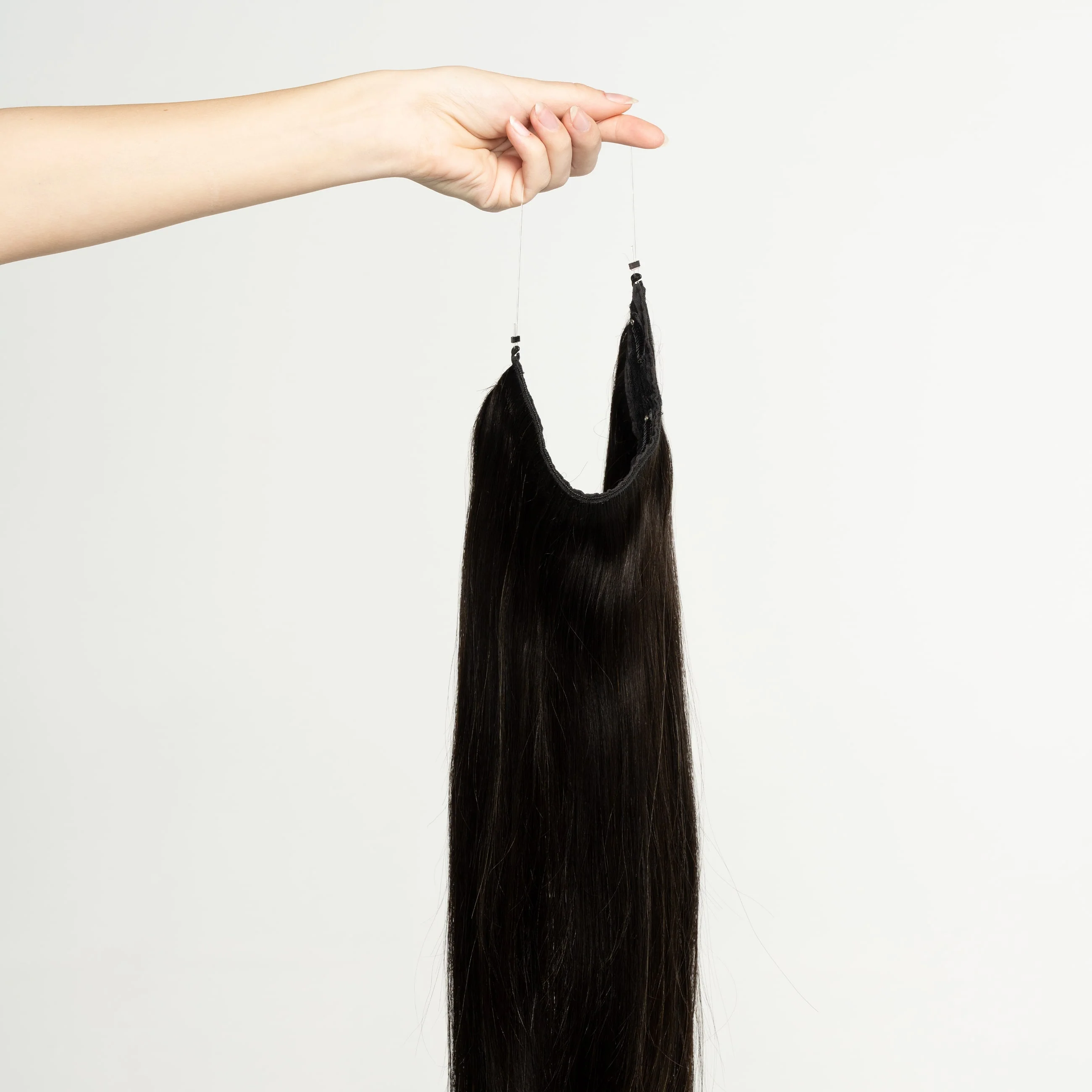 Halo hair extensions - Dark Natural Brown 1A - Image 5