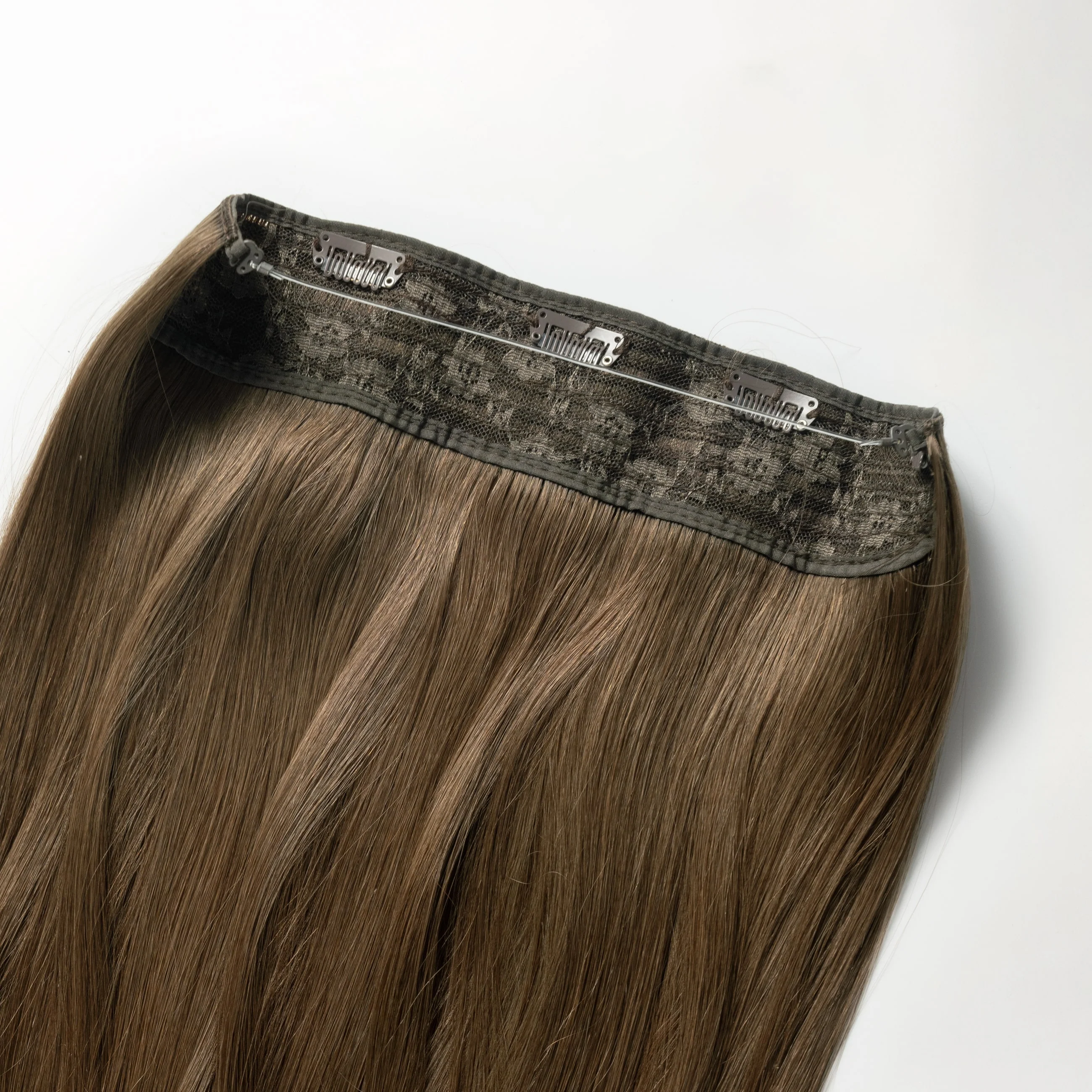 Halo hair extensions - Light Chocolate Brown 2B - Image 5