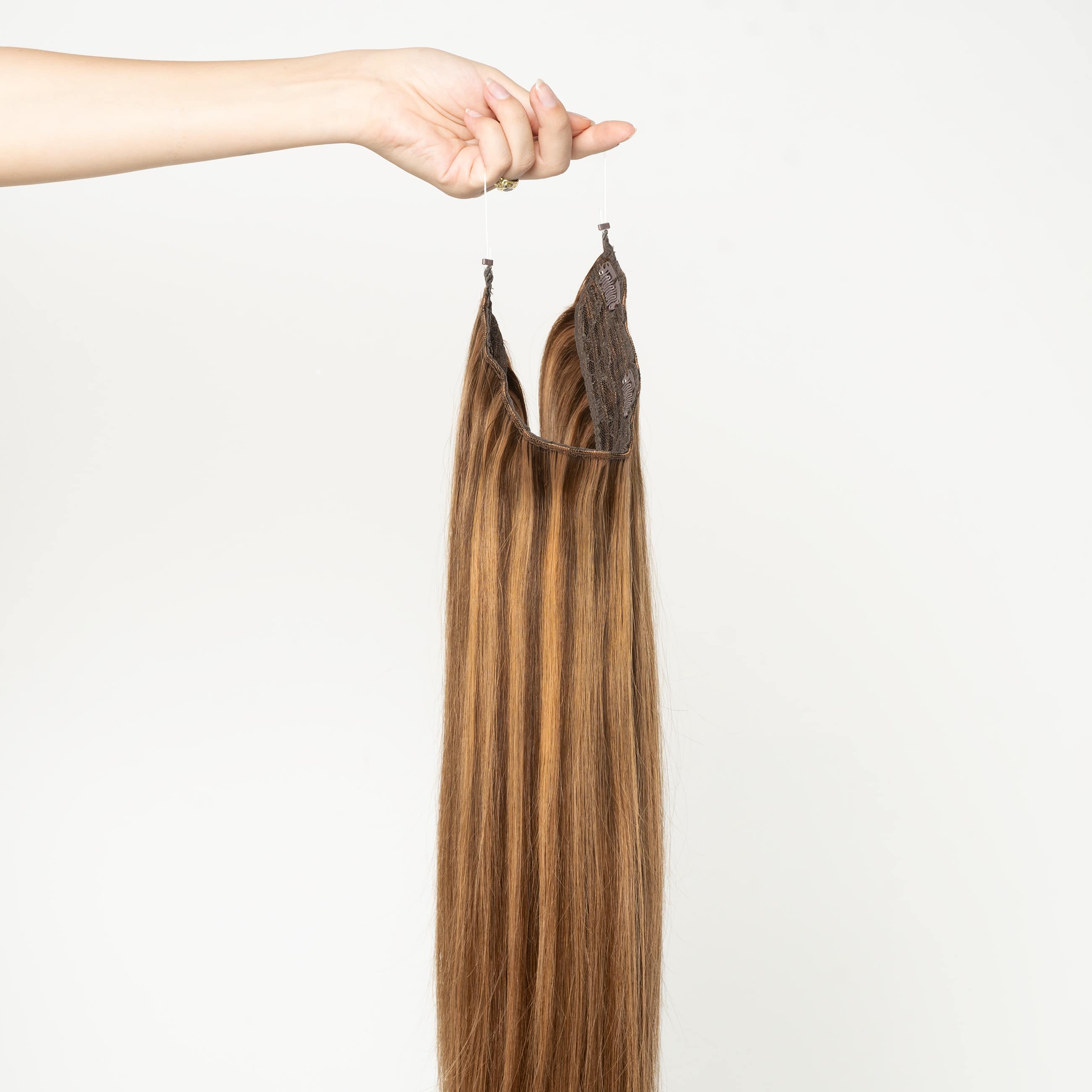 Halo hair extensions - Warm Brown Mix 4/7 - Image 5