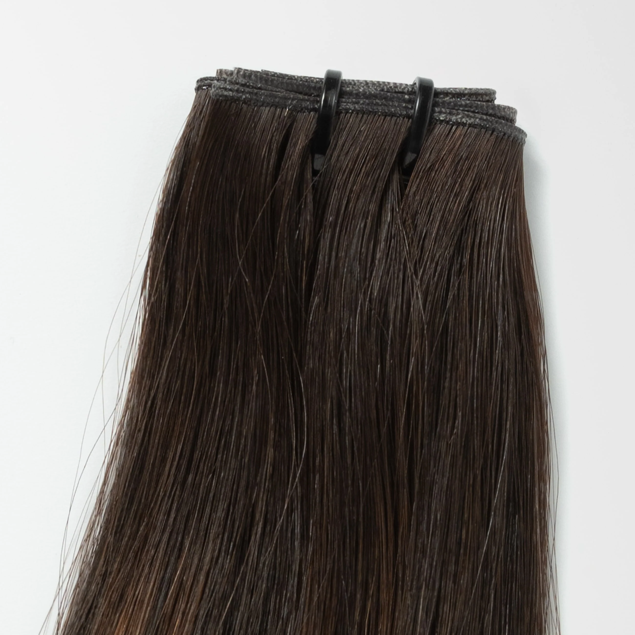 Invisible weft - Dark Chocolate Brown Balayage 1A+4 - Image 5
