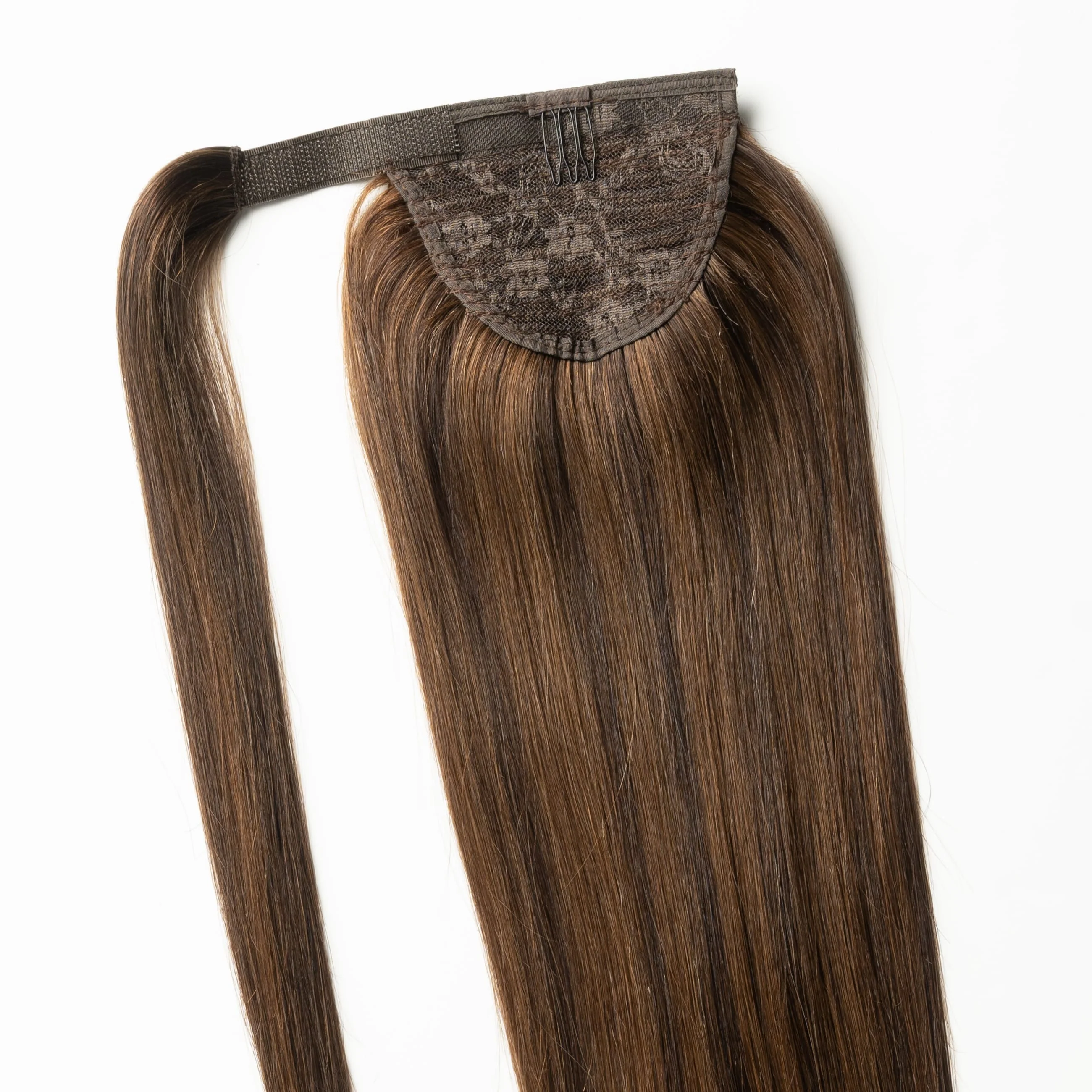 Ponytail extensions - Dark Chocolate Brown Mix 1B/4 - Image 4