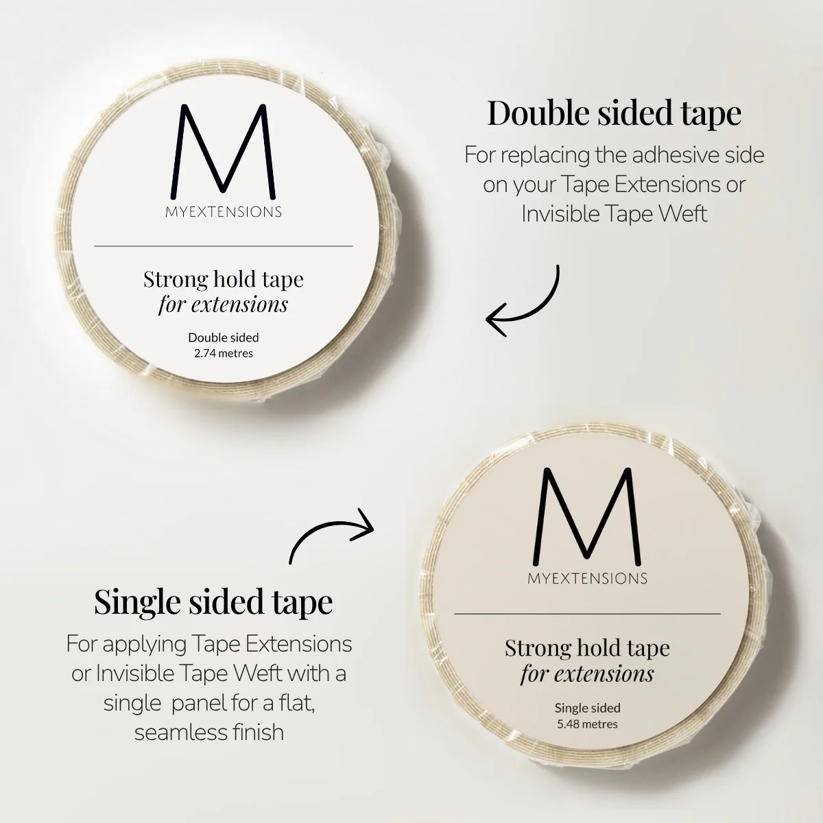 Single sided tape til extensions - Rulle - Image 3