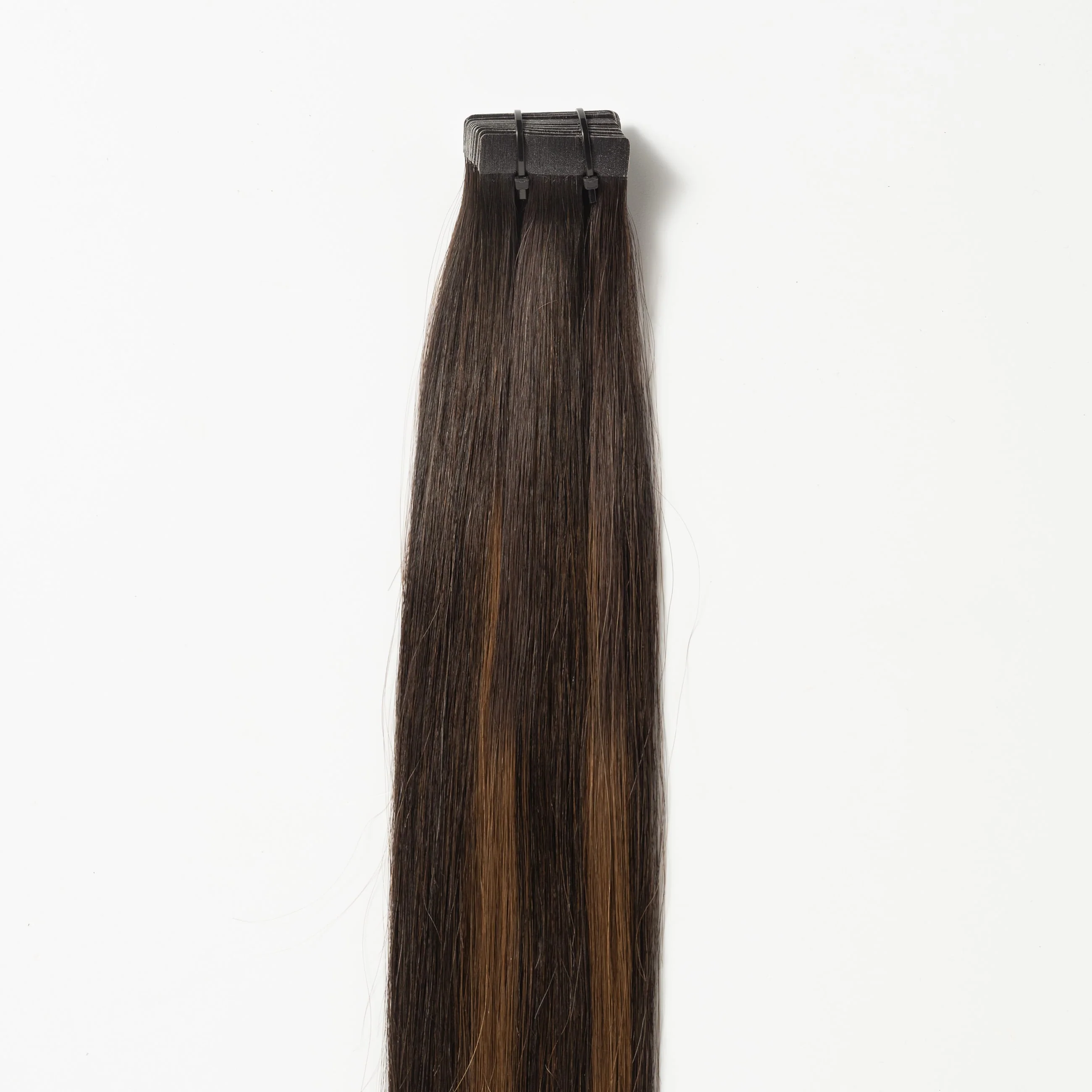 Tape extensions - Dark Chocolate Brown Balayage 1A+4 - Image 4